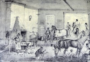 Currier＆Ivesイラスト19世紀。フォージでのひび割れ 作： N. and Ives, J.M. Currier